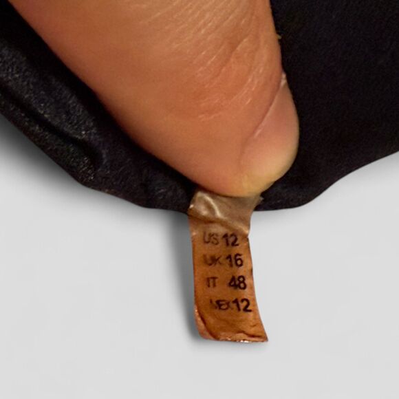 Elie Tahari Zoe Sheath Long Sleeve V-neck Form Fitting Dress Dark Blue Size 12 - Picture 9 of 9